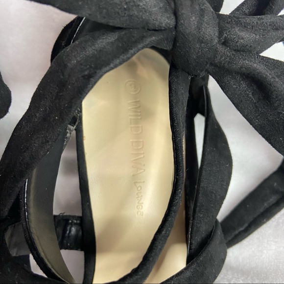 Lounge Suede Crisscross Leg Wrap Stiletto Heel - Picture 3 of 13